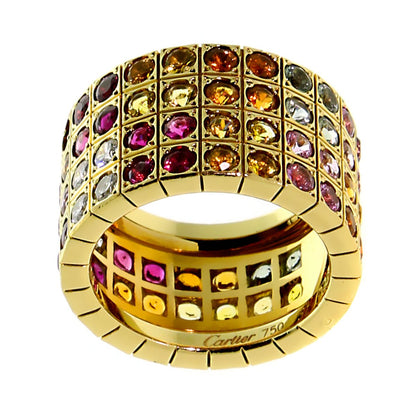 Carthttier Lanieres Multicolor Sapphire Diamond Gold Ring