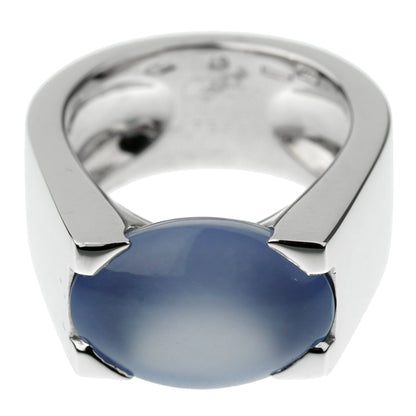 Carthttier Chalcedony 18k White Gold Cocktail Ring Sz 4 1/2