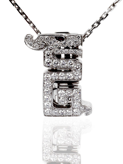 Carthttier Le Baiser Du Dragon Necklace in 18k White Gold