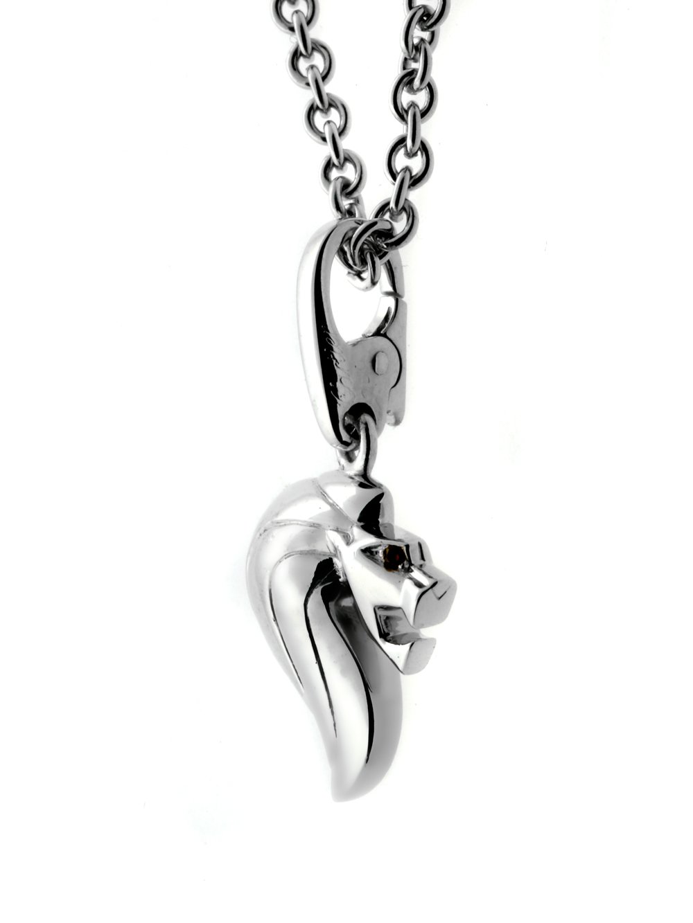 Carthttier Lion Charm White Gold Pendant