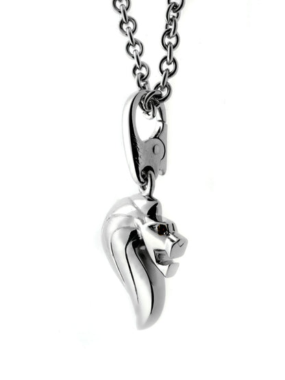 Carthttier Lion Charm White Gold Pendant
