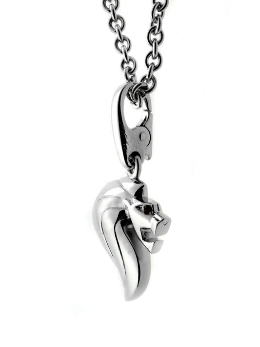 Carthttier Lion Charm White Gold Pendant