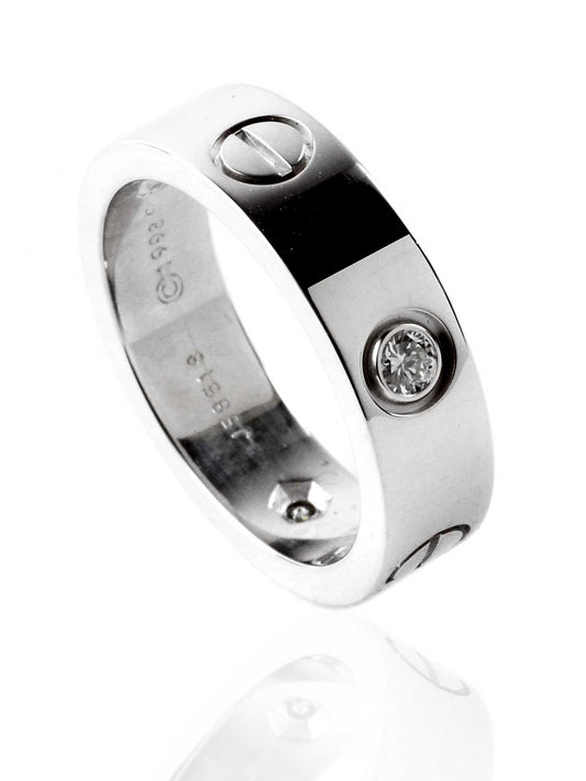 Carthttier Love 3 Diamond White Gold Ring