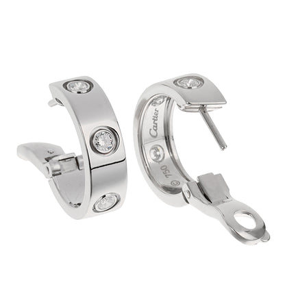 Carthttier Love Classic 6 Diamond 18k White Gold Hoop Earrings