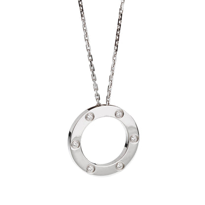 Carthttier Love 6 Diamond 18k White Gold Pendant Necklace