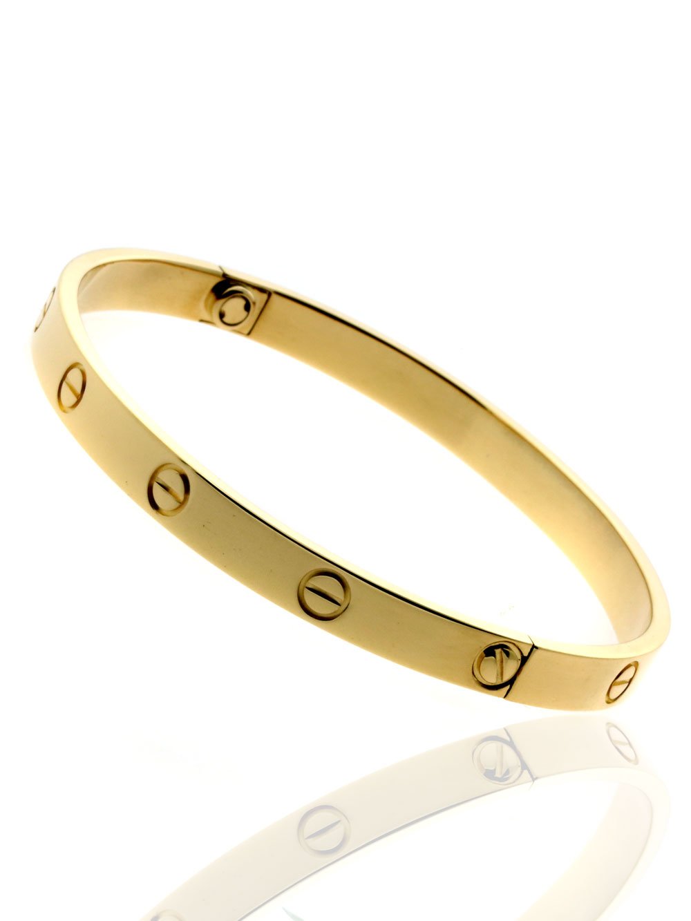Carthttier Love Bangle Bracelet in 18k Yellow Gold Sz 19
