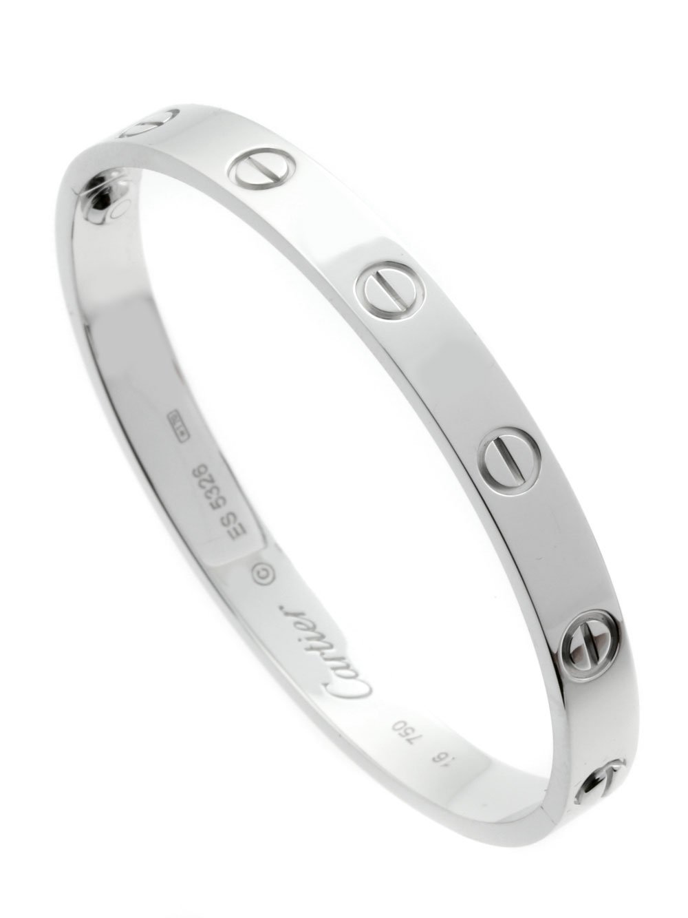 Carthttier Love Bracelet in 18k White Gold Sz 16