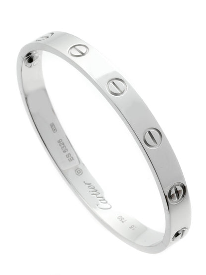 Carthttier Love Bracelet in 18k White Gold Sz 16