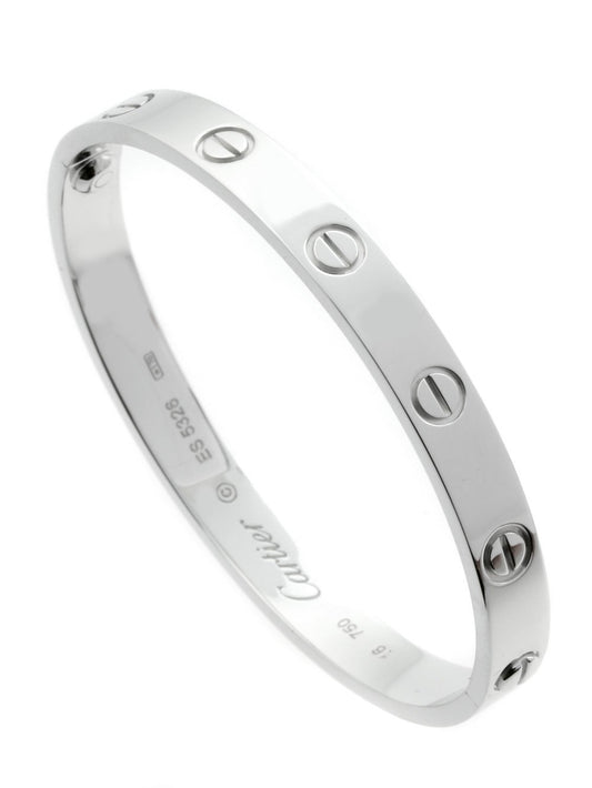 Carthttier Love Bracelet in 18k White Gold Sz 16
