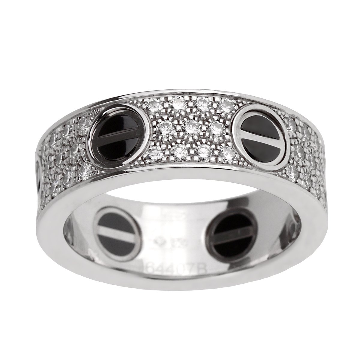 Carthttier Love Ceramic Diamond 18k White Gold RIng
