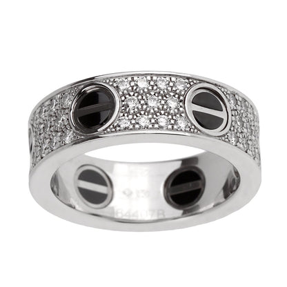 Carthttier Love Ceramic Diamond 18k White Gold RIng