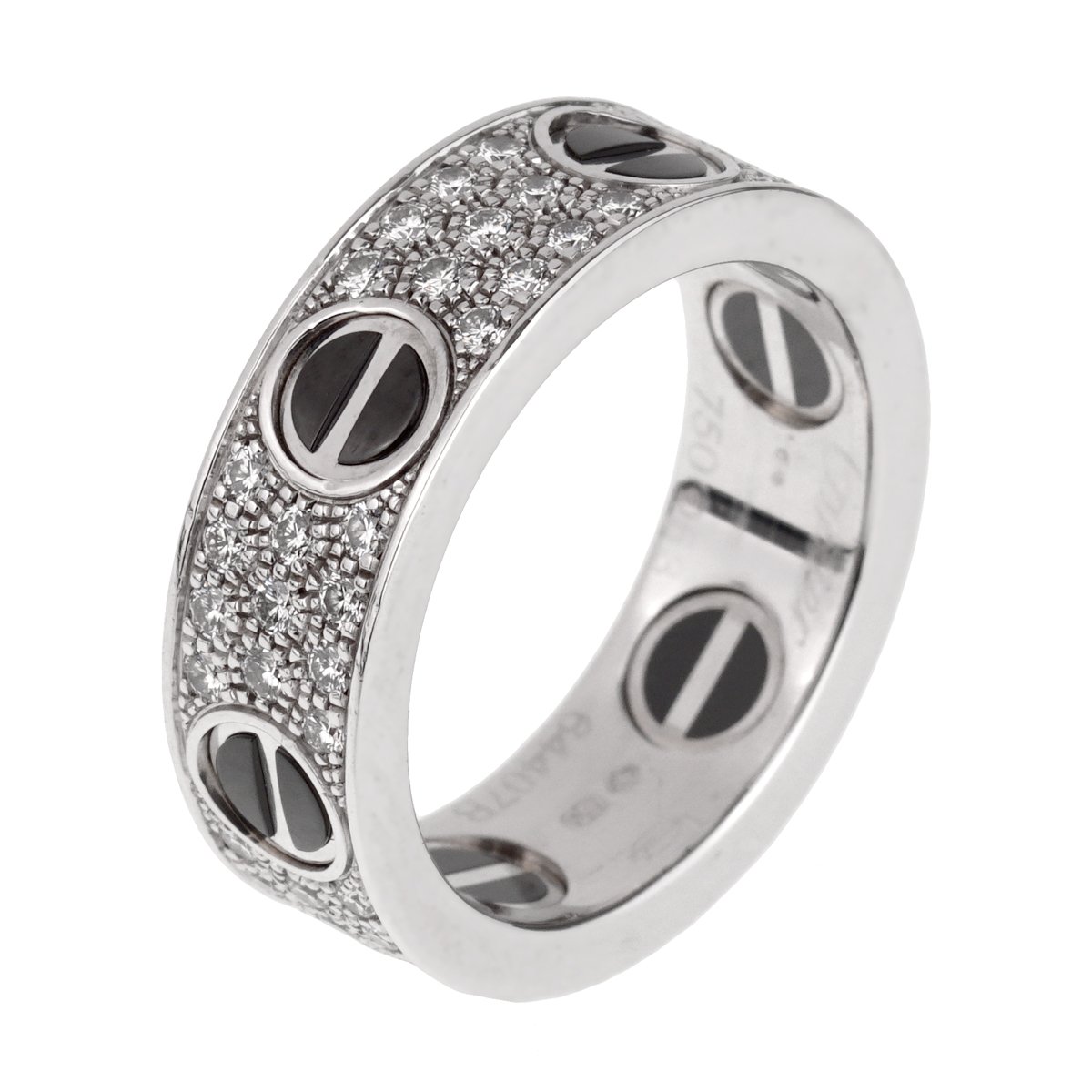 Carthttier Love Ceramic Diamond 18k White Gold RIng