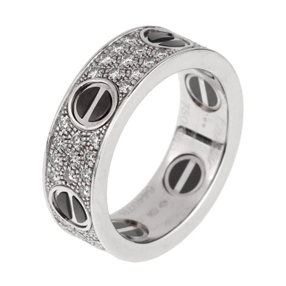 Carthttier Love Ceramic Diamond 18k White Gold RIng