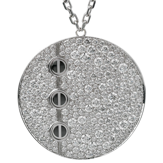 Carthttier Love Ceramic Diamond Pendant 18k White Gold Necklace