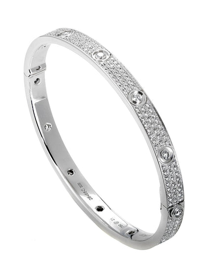 Carthttier Love Diamond Pave Bangle Bracelet