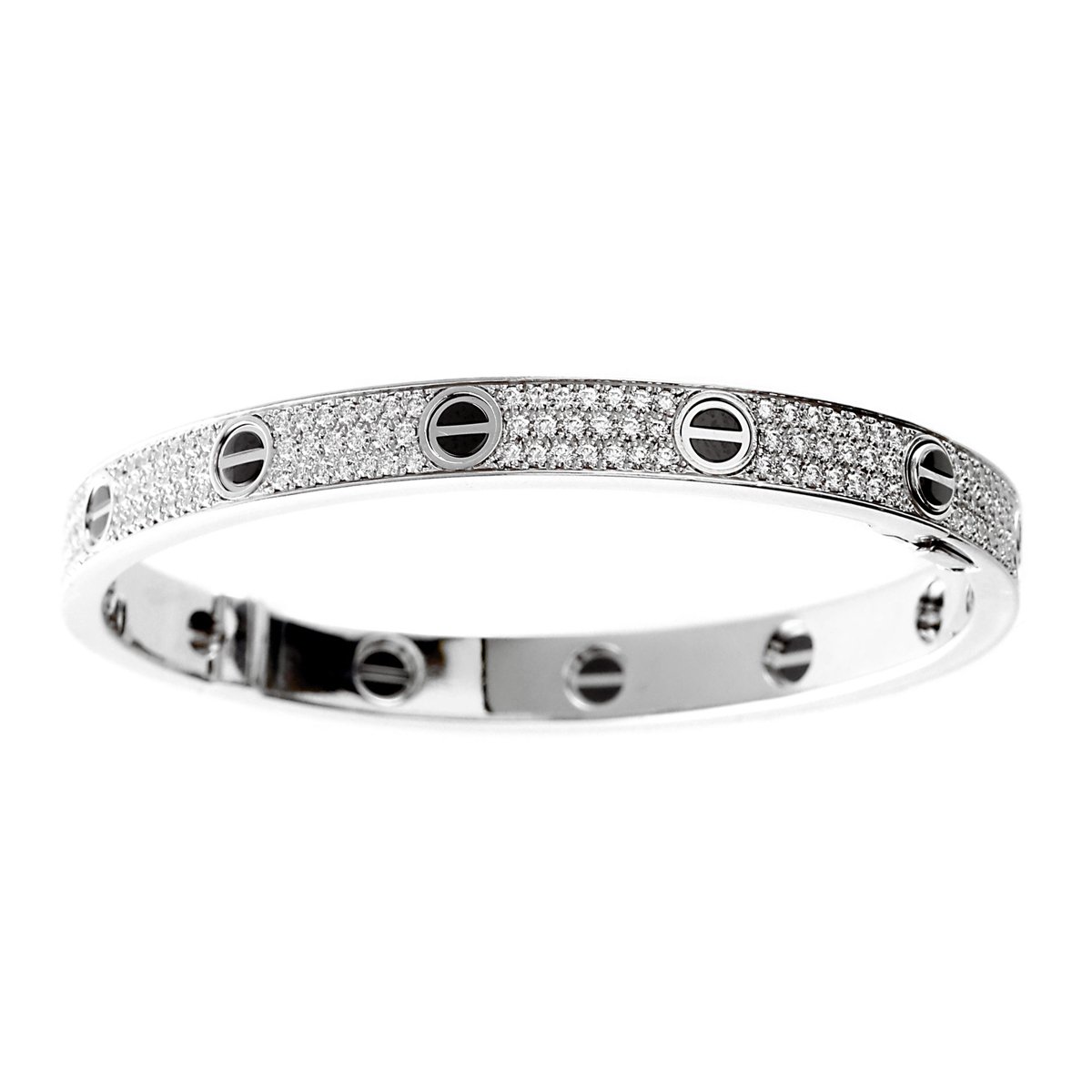 Carthttier Love Diamond White Gold Bangle Bracelet N6032416