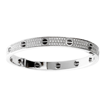 Carthttier Love Diamond White Gold Bangle Bracelet N6032416