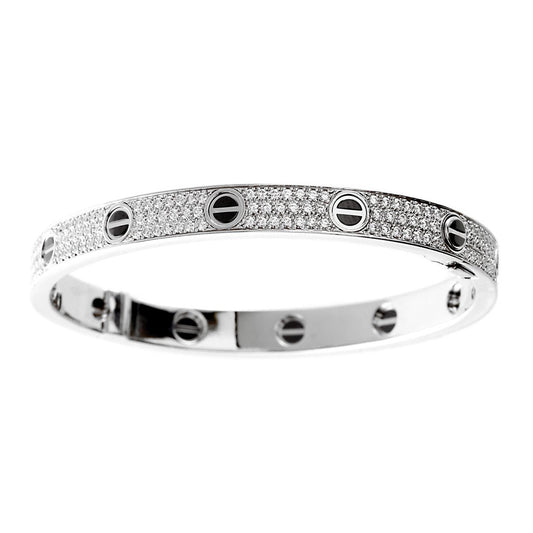 Carthttier Love Diamond White Gold Bangle Bracelet N6032416