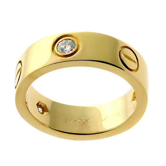 Carthttier Love Diamond Yellow Gold Ring