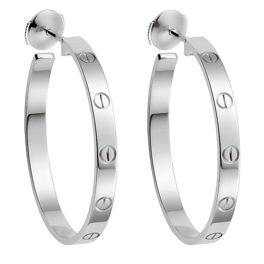 Carthttier Love Large White Gold Earrings