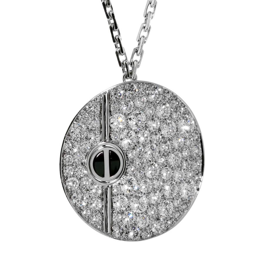 Carthttier Love Pave Diamond White Gold Necklace