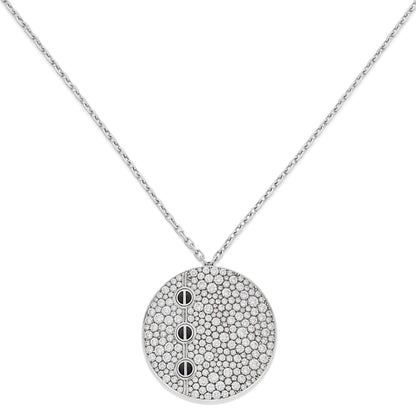 Carthttier Love Pave Diamond 18k White Gold Necklace