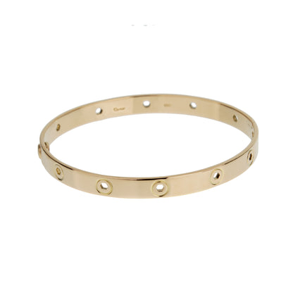 Carthttier Love Series Vintage 18k Yellow Gold Bangle Bracelet 7