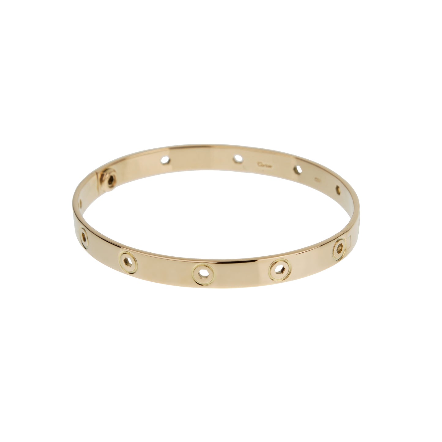 Carthttier Love Series Vintage 18k Yellow Gold Bangle Bracelet 7
