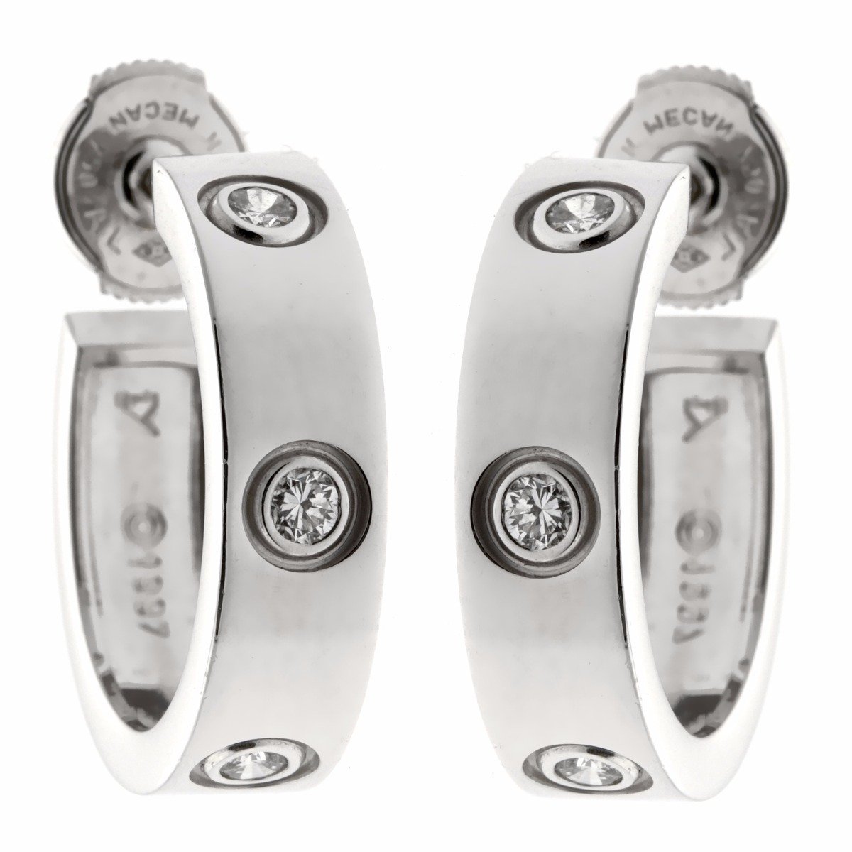 Carthttier Love Six-Diamond White Gold Earrings