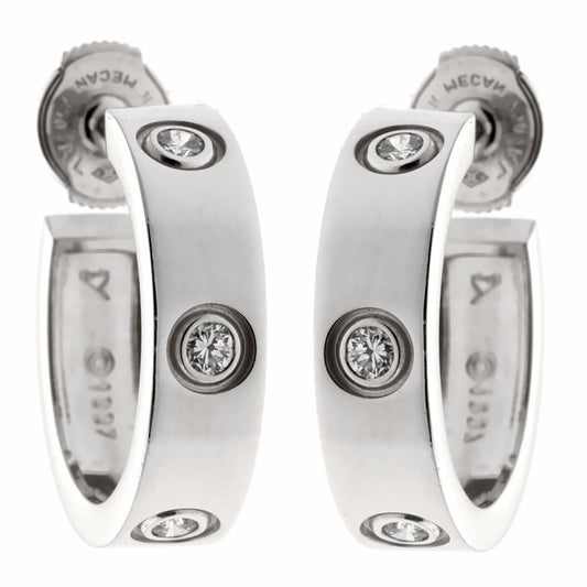 Carthttier Love Six-Diamond White Gold Earrings