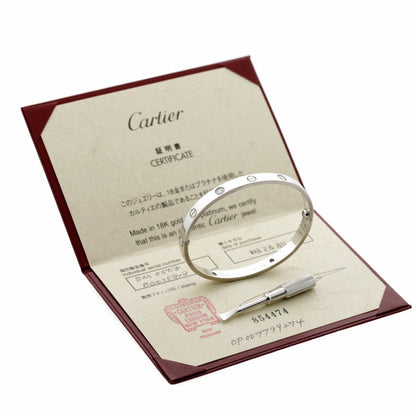Carthttier Love White Gold 4 Diamond Bangle Bracelet