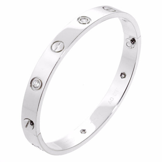 Carthttier Love White Gold Diamond Bangle Bracelet