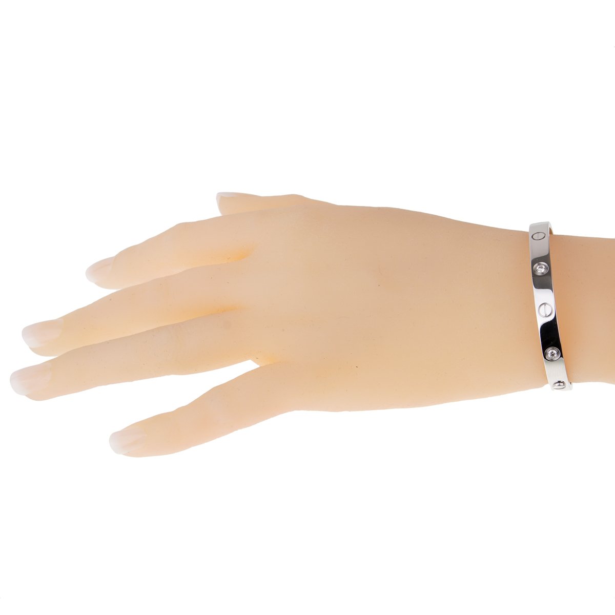 Carthttier Love White Gold Diamond Bangle Bracelet