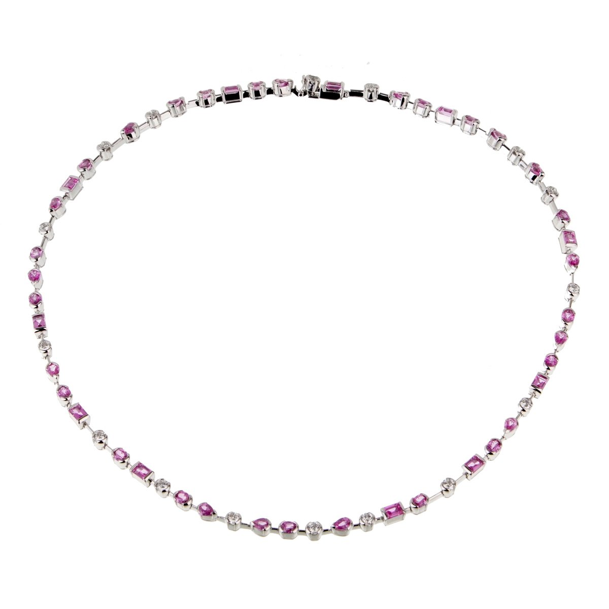 Carthttier Meli Melo Diamond Pink Sapphire Necklace