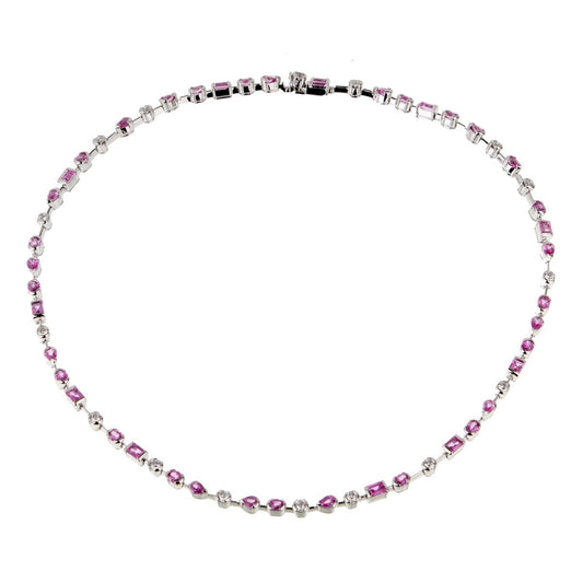 Carthttier Meli Melo Diamond Pink Sapphire Necklace