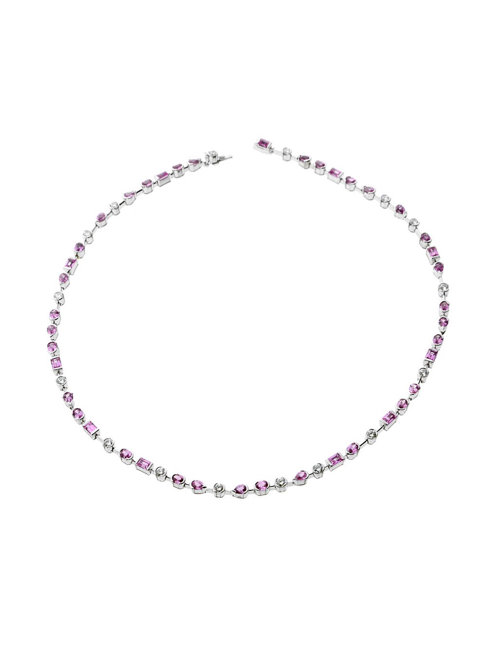 Carthttier Meli Melo Diamond Pink Sapphire Necklace