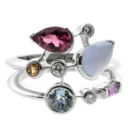 Carthttier Meli Melo Platinum Diamond Ring