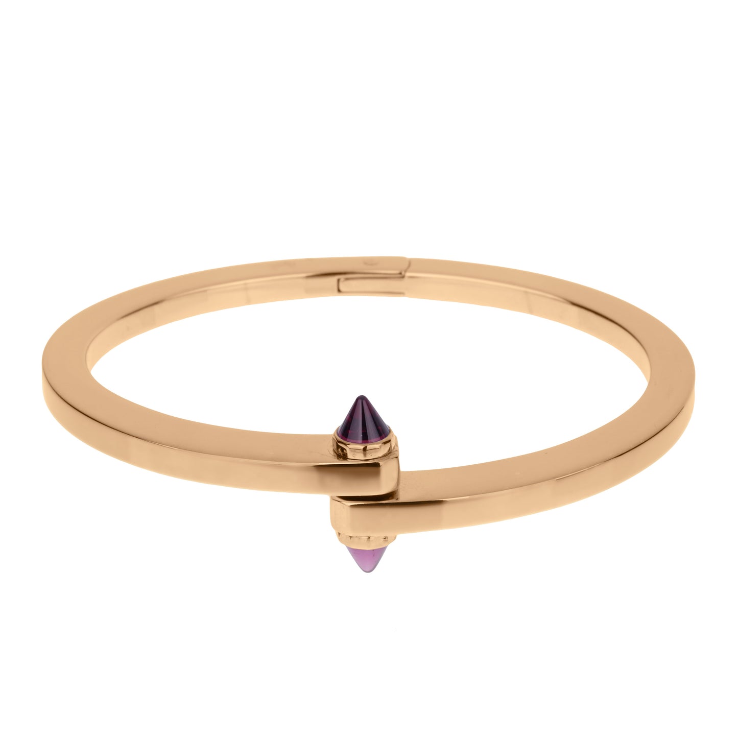 Carthttier Menotte Rhodolite Handcuff 18k Rose Gold Bangle Bracelet