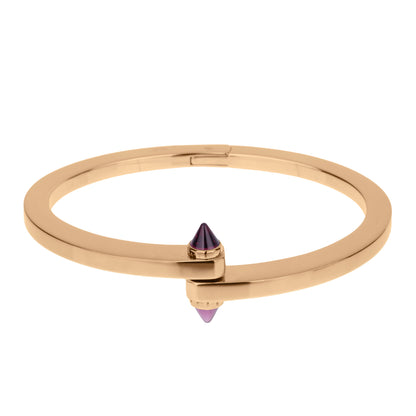 Carthttier Menotte Rhodolite Handcuff 18k Rose Gold Bangle Bracelet