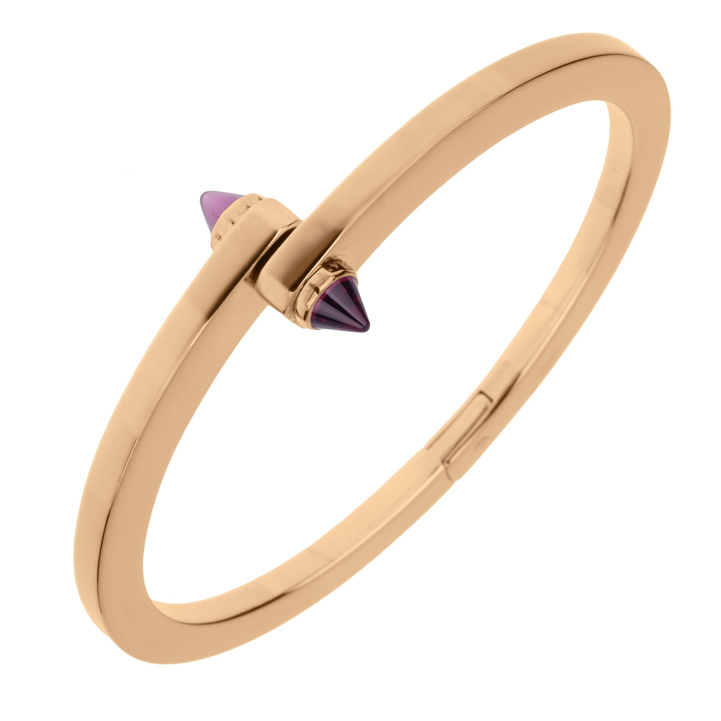 Carthttier Menotte Rhodolite Handcuff 18k Rose Gold Bangle Bracelet
