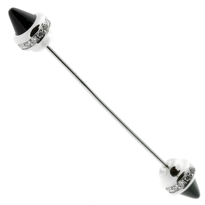 Carthttier Menotte White Gold Diamond Onyx Jabot