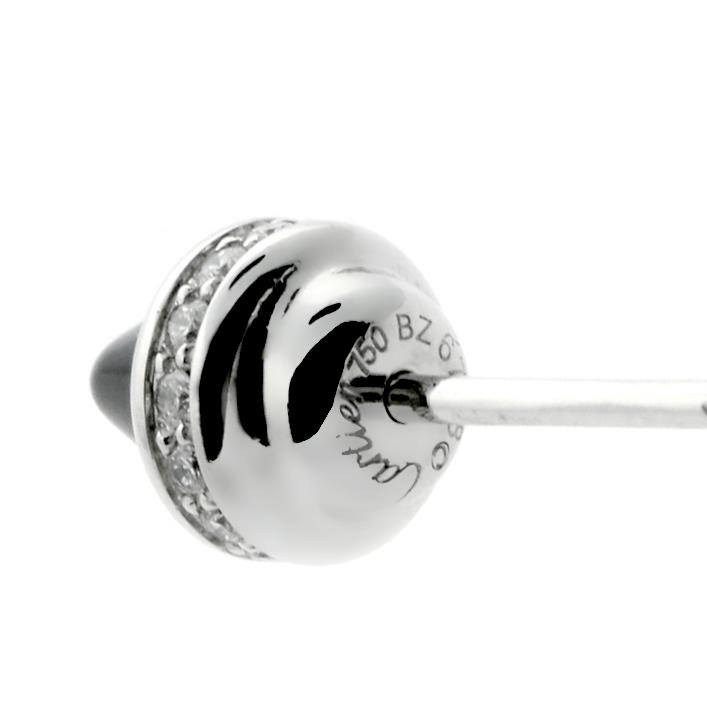 Carthttier Menotte White Gold Diamond Onyx Jabot