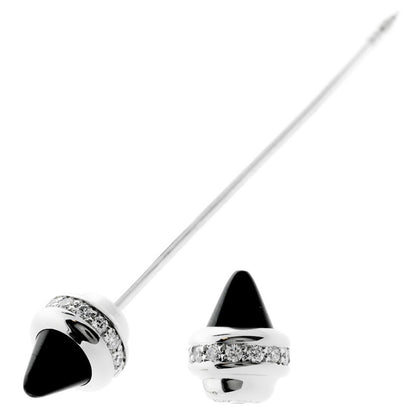 Carthttier Menotte White Gold Diamond Onyx Jabot