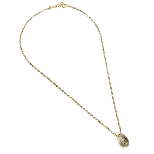 Carthttier Myst Rock Crystal Diamond 18k Yellow Gold Vintage Necklace