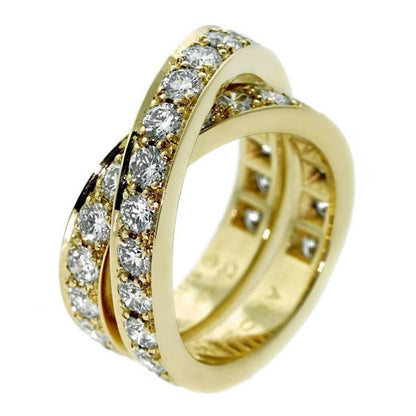 Carthttier Nouvelle Vague Diamond Bypass 18k Yellow Gold Cocktail Ring