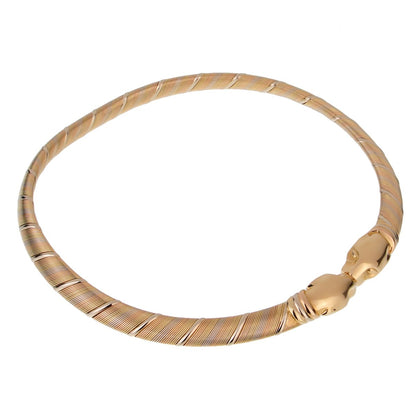 Carthttier Vintage Panthere 18k Tri Color Gold Choker Necklace