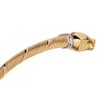 Carthttier Panthere 18k Tri Color Gold Diamond Choker Necklace