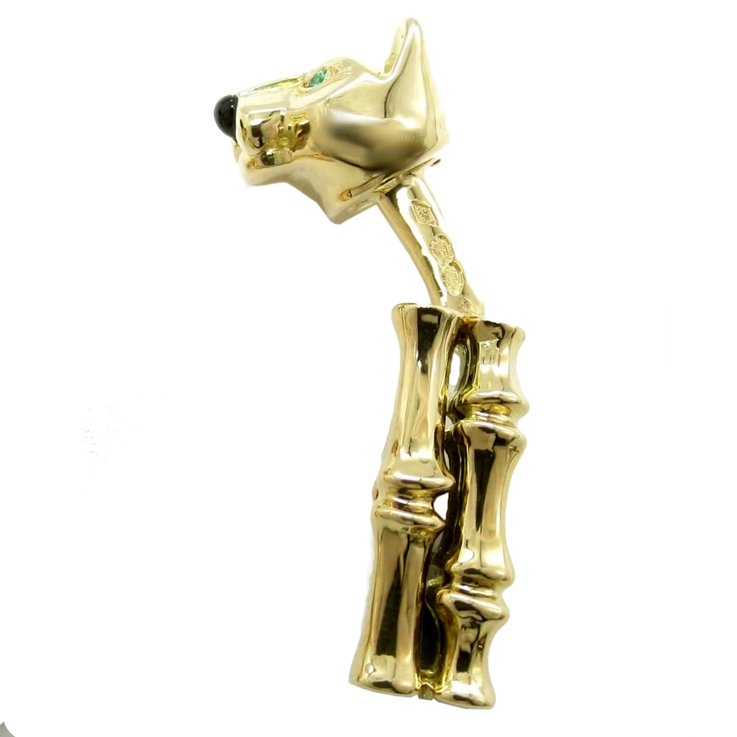 Carthttier Panthere Bamboo Vintage Yellow Gold Cufflinks