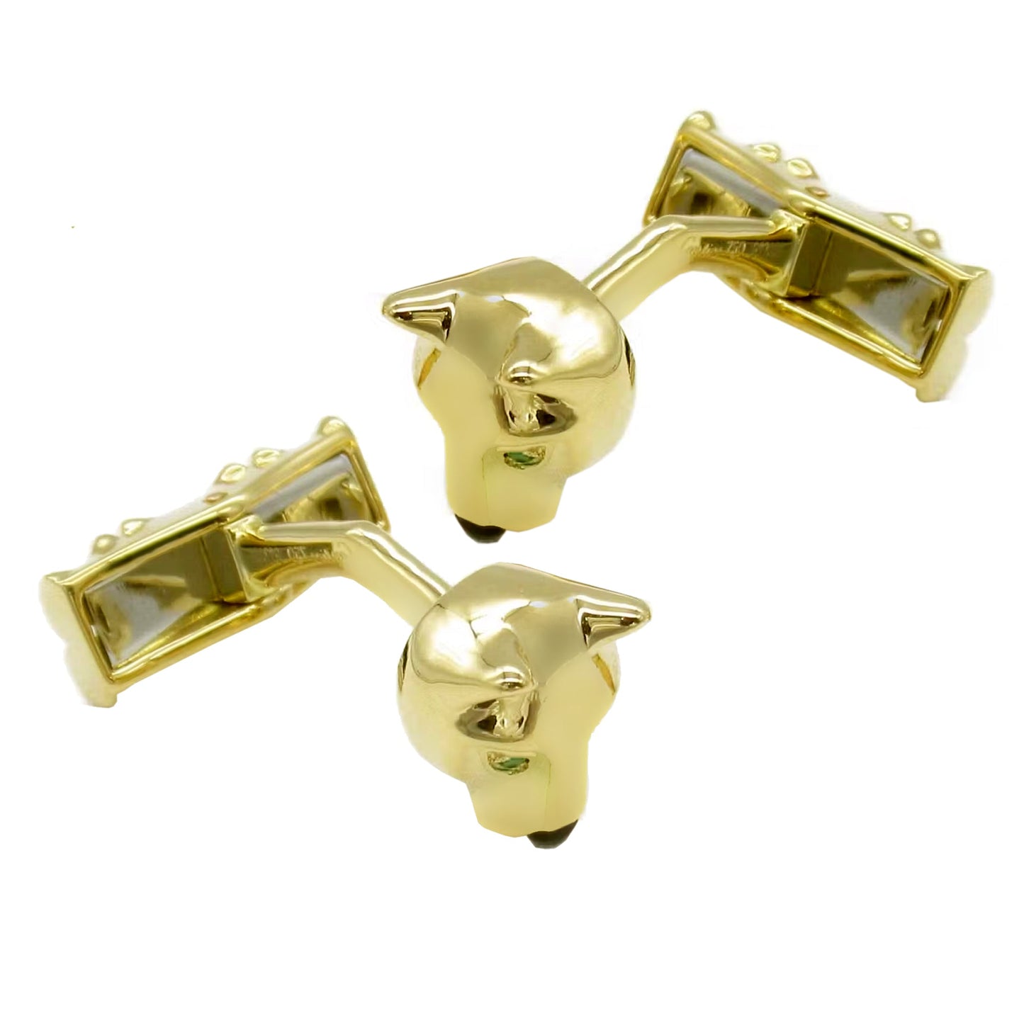Carthttier Panthere Bamboo Vintage Yellow Gold Cufflinks