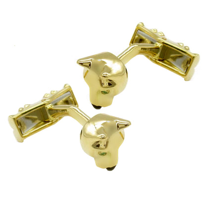 Carthttier Panthere Bamboo Vintage Yellow Gold Cufflinks
